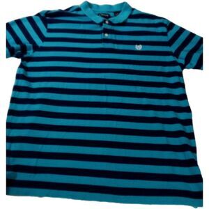Men's‎ Chaps Blue Short Sleeve Striped Shirt Size XL